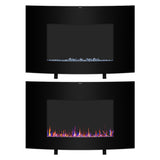 ZOKOP SF301-35 35" 1400W Cambrio Wall Hanging/Fireplace Single Color/Faux Wood/Remote Control Black