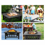 Upland 32inch Charcoal Fire Pit with Cover Backyard Party Smores
