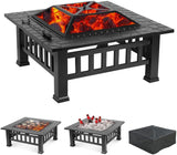 Upland 32inch Charcoal Fire Pit with Cover Backyard Party Smores