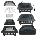 Upland 32inch Charcoal Fire Pit with Cover Backyard Party Smores