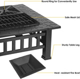 Upland 32inch Charcoal Fire Pit with Cover Backyard Party Smores