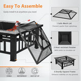 Upland 32inch Charcoal Fire Pit with Cover Backyard Party Smores