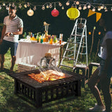 Upland 32inch Charcoal Fire Pit with Cover Backyard Party Smores