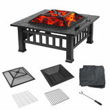 Upland 32inch Charcoal Fire Pit with Cover Backyard Party Smores