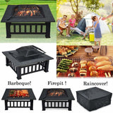 Upland 32inch Charcoal Fire Pit with Cover Backyard Party Smores