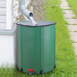50 Gallon Folding Rain Barrel Water Collector Green