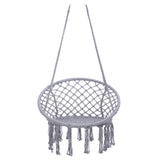 Hammock Chair Macrame Swing Max 330 Lbs Hanging Cotton Rope Chair for Indoor and Outdoor