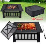 Upland 32inch Charcoal Fire Pit with Cover Backyard Party Smores