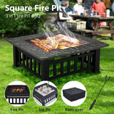 Upland 32inch Charcoal Fire Pit with Cover Backyard Party Smores