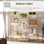 100% Bamboo High-Grade Multi-Functional 9-Layer Plant Shelf Flower Pot Display Stand