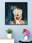 Modern Women Floral Canvas Print