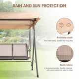 3-Person Sunshade Swing Chair Outdoor Patio Steel Frame Fashion Versatile Comfortable Spacious Leisure Seats[US-Stock] - GardenDecorNmore.com