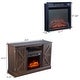 Brown TV Cabinet Electric Fireplace 1400W Single Color flame Remote Heater - GardenDecorNmore.com