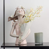 Vase Girl Fantasy Resin Figure Statue Modern Home Decor Household Vase Decor Living Room Girl Decor Figures Funiture Salon Gift