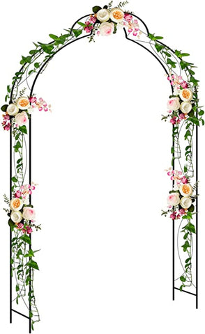 Decorative Metal Garden Arch Black 59.1"x13.4"x94.5" Iron