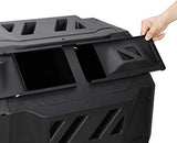 Garden Composting Tumbler Bin 42 Gal.  2 Chambers Dual Rotating Outdoor Yard Sliding Door Steel