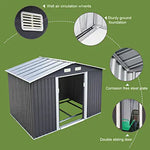 6.3' x 9.1' Outdoor Backyard Garden Metal Storage Shed Utility Tool Storage