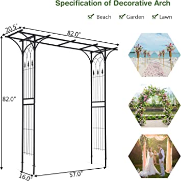 Decorative Garden Trellis Arch 78.7"x20.5"x80.3"