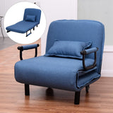 60cm blue foldable sofa bed twin size with pillow