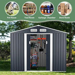 6.3' x 9.1' Outdoor Backyard Garden Metal Storage Shed Utility Tool Storage