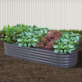 Garden Raised Bed 94.5"x31.5"x17.3" Galvanised Steel Silver