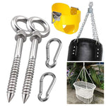 Hammock swing chair Suspension Accessories Set eye hook wood screws - GardenDecorNmore.com