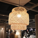 Modern bamboo hand woven Chandelier dining room Light Rattan lantern chandelier Art lamp - GardenDecorNmore.com