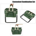 2 in 1 Garden Stool Chair Bag Folding Outdoor Fishing Camping Portable Seat Table - GardenDecorNmore.com