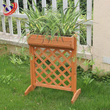 Garden Trellis Raised pedestle Planter Orange 17.7"x11.8"x29.1" Solid Firwood