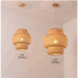 Modern bamboo hand woven Chandelier dining room Light Rattan lantern chandelier Art lamp - GardenDecorNmore.com