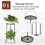 Metal 2 Tier plant Stand Shelf Black/White decorative display