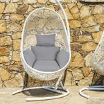 Hanging Hammock Chair Swinging Garden Seat Cushion with Pillow - GardenDecorNmore.com