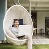 Hanging Hammock Chair Swinging Garden Seat Cushion with Pillow - GardenDecorNmore.com