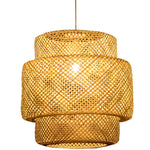 Modern bamboo hand woven Chandelier dining room Light Rattan lantern chandelier Art lamp - GardenDecorNmore.com