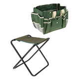 2 in 1 Garden Stool Chair Bag Folding Outdoor Fishing Camping Portable Seat Table - GardenDecorNmore.com