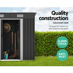 4 x 6 Ft Outdoor Metal Shed Tool Storage Sliding Door Vents Backyard Garden Patio Weatherproof