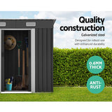 4 x 6 Ft Outdoor Metal Shed Tool Storage Sliding Door Vents Backyard Garden Patio Weatherproof