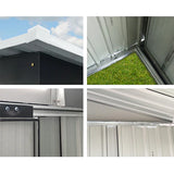 4 x 6 Ft Outdoor Metal Shed Tool Storage Sliding Door Vents Backyard Garden Patio Weatherproof