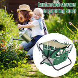 2 in 1 Garden Stool Chair Bag Folding Outdoor Fishing Camping Portable Seat Table - GardenDecorNmore.com