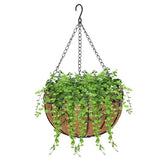 4 Pcs Metal Hanging Large Plant Basket, Round Wire Holder Chain Flower Pots Hanger