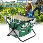 2 in 1 Garden Stool Chair Bag Folding Outdoor Fishing Camping Portable Seat Table - GardenDecorNmore.com