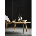 Carl Hanson Danish Shell Cowhide style pattern Wood Modern Chair - GardenDecorNmore.com