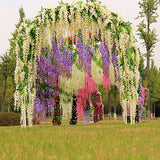 Artificial Wisteria Flowers Vine Silk Flower Wedding Garden Party Hanging Decor