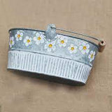 Embossed Metal Watering Can Flower Herb Pot Vase Storage Bucket - GardenDecorNmore.com