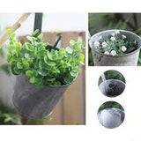 Vintage Washed Tin small Heart Flower Plant Bucket Balcony Hanging Hook Fence Pot - GardenDecorNmore.com