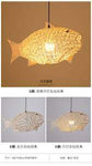 Creative Artistic Fish Pendant Lights Hand Woven Rattan Hanging Lamps Light Fixtures - GardenDecorNmore.com