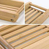 Wooden Natural Bamboo Soap Dish Tray Holder Storage Container Decor