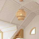 Modern bamboo hand woven Chandelier dining room Light Rattan lantern chandelier Art lamp - GardenDecorNmore.com