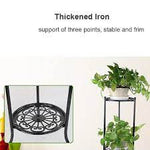 Metal 2 Tier plant Stand Shelf Black/White decorative display