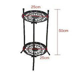 Metal 2 Tier plant Stand Shelf Black/White decorative display